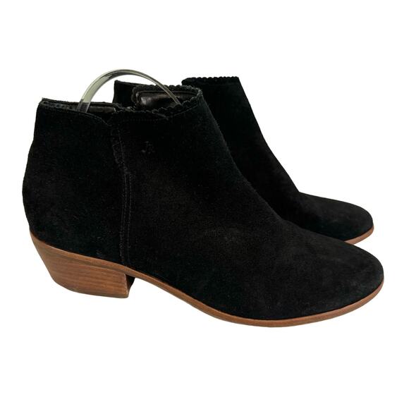 Jack Rogers Ankle Boots 9.5 Women Bailee Casual Suede Block Heel Round Toe Black - Picture 1 of 9